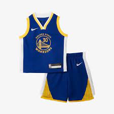 Nike Golden State Warriors Curry jersey & short kids Blauw/Geel