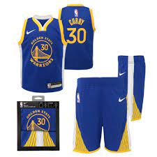 Nike Golden State Warriors Curry jersey & short kids Blauw/Geel