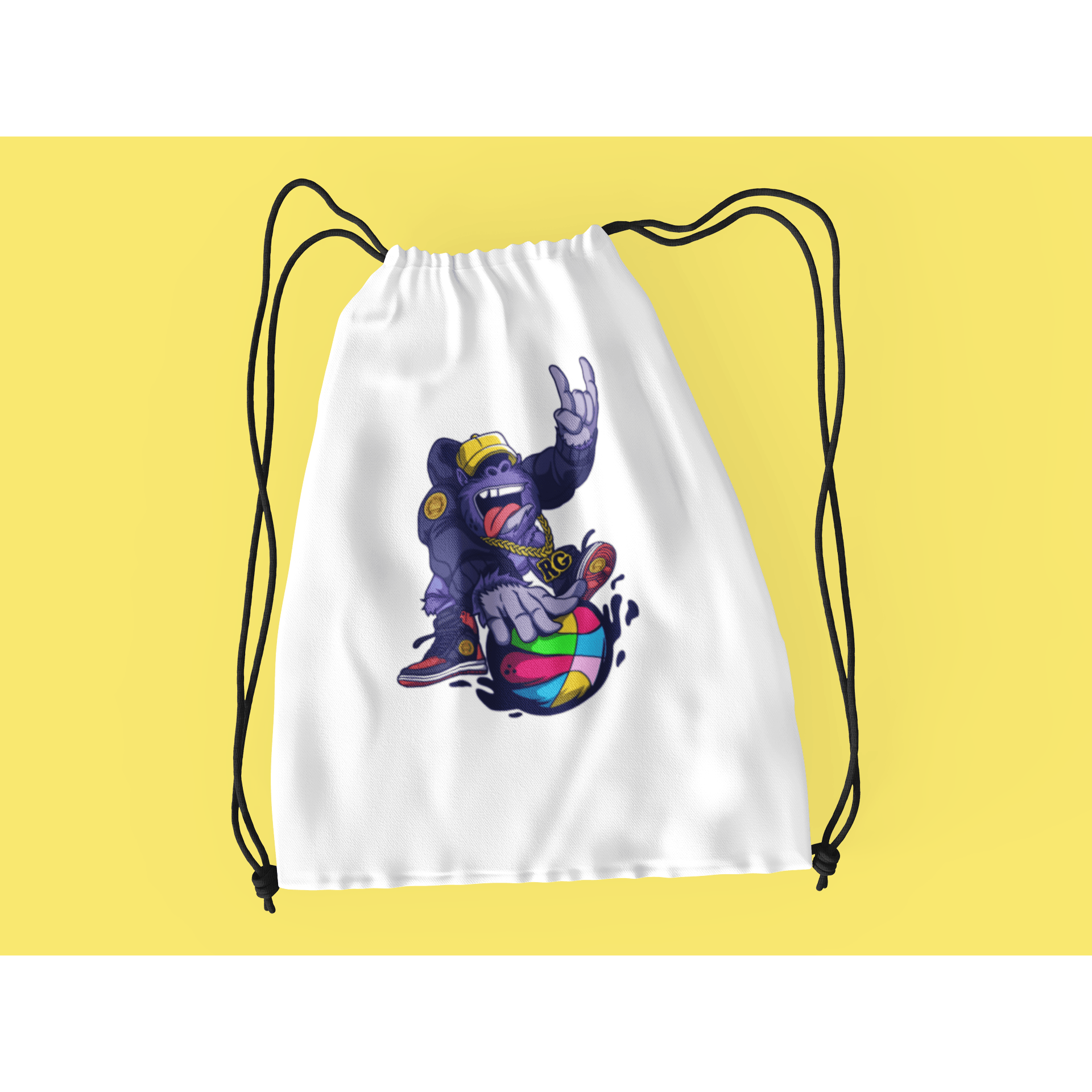 Rainbow Gorilla ´Baller´ Rugzak met koord - Rainbow Gorilla Store