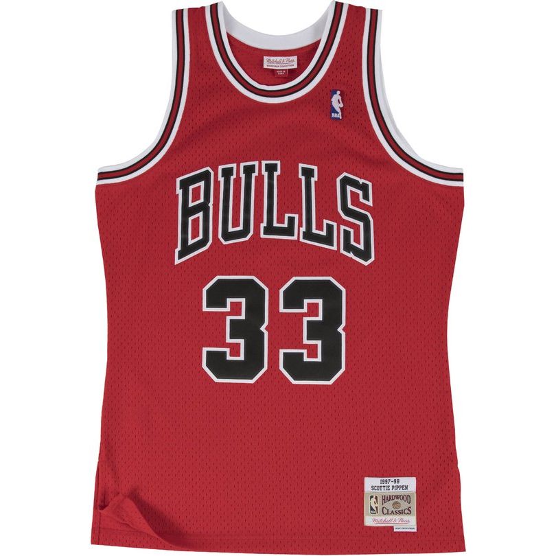Mitchell&Ness - Swingman Jersey Scottie Pippen Chicago Bulls 1997-1998 Rood