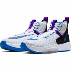 SALE - Nike Zoom Rize Team basketbalschoenen wit/blauw/paars