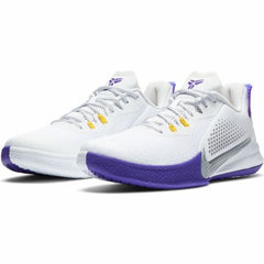 SALE - Nike Mamba Fury basketbalschoenen wit/geel/paars