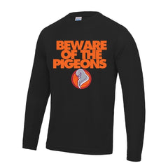 Slamdunkz - long shirt Beware Of The Pigeons zwart