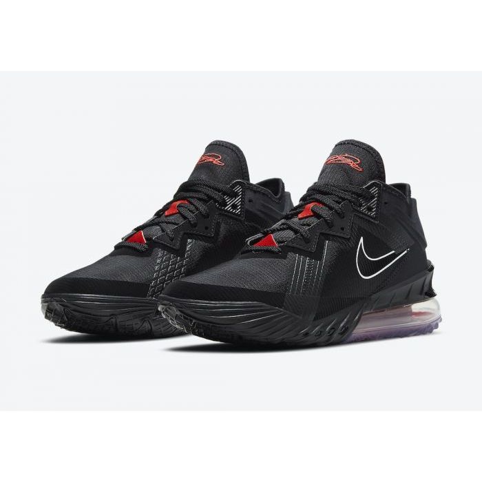 Nike Lebron Low XVIII basketbalschoen zwart/rood