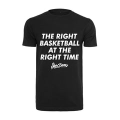 Slamdunkz The Right Basketball at the Right Time T-Shirt Zwart