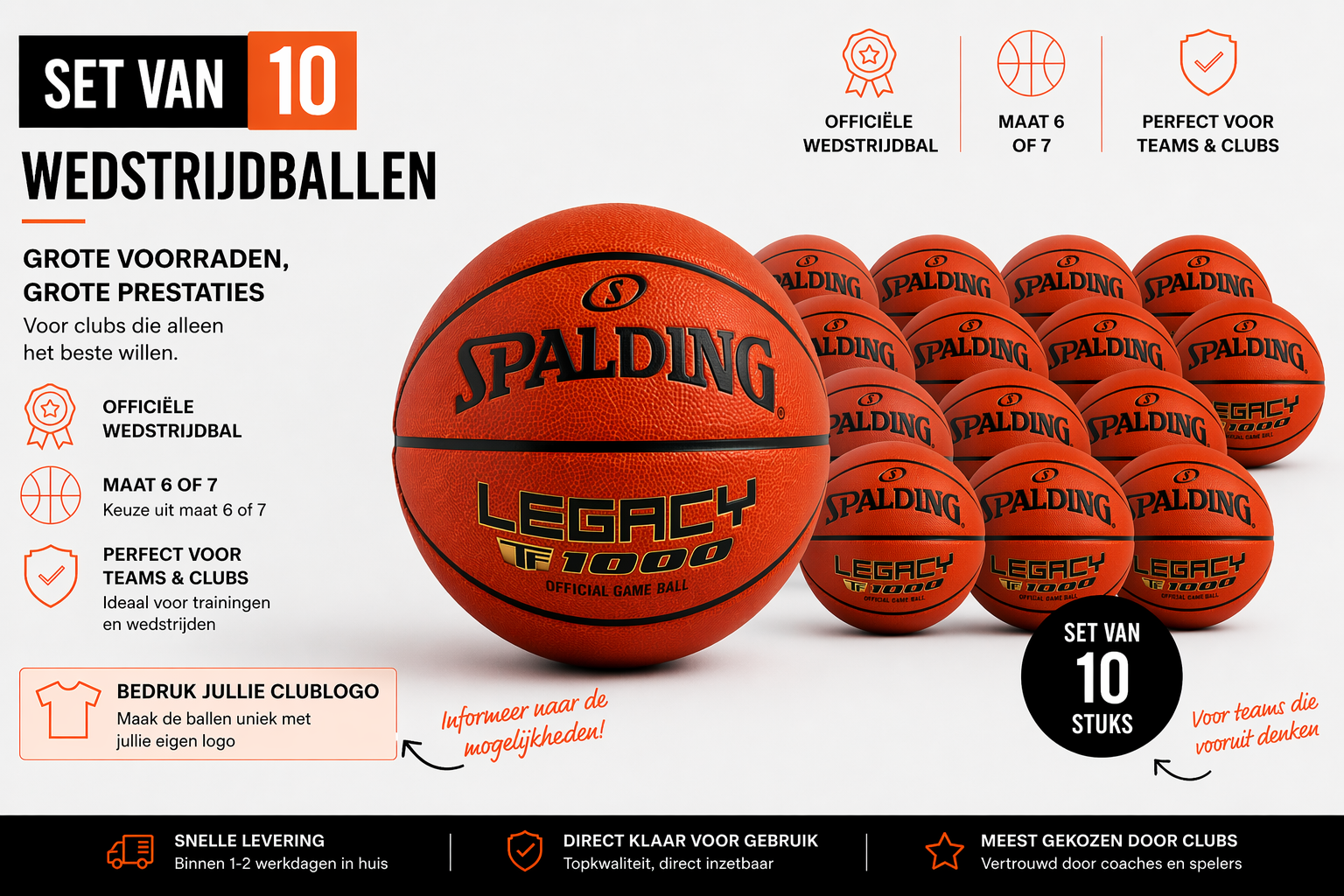 Spalding Ballenpakket TF1000 10 stuks