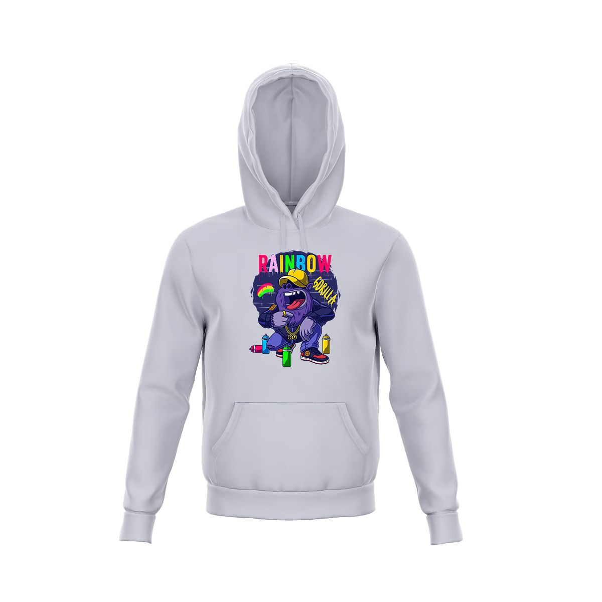 Rainbow Gorilla - Rainbow graffiti hoodie zwart