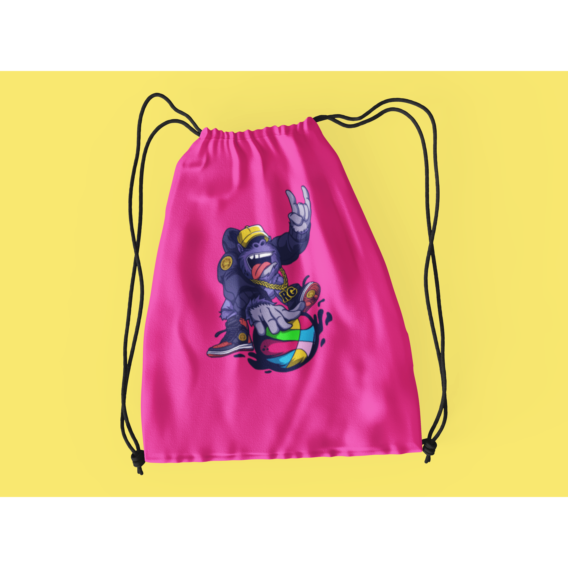 Rainbow Gorilla ´Baller´ Rugzak met koord - Rainbow Gorilla Store