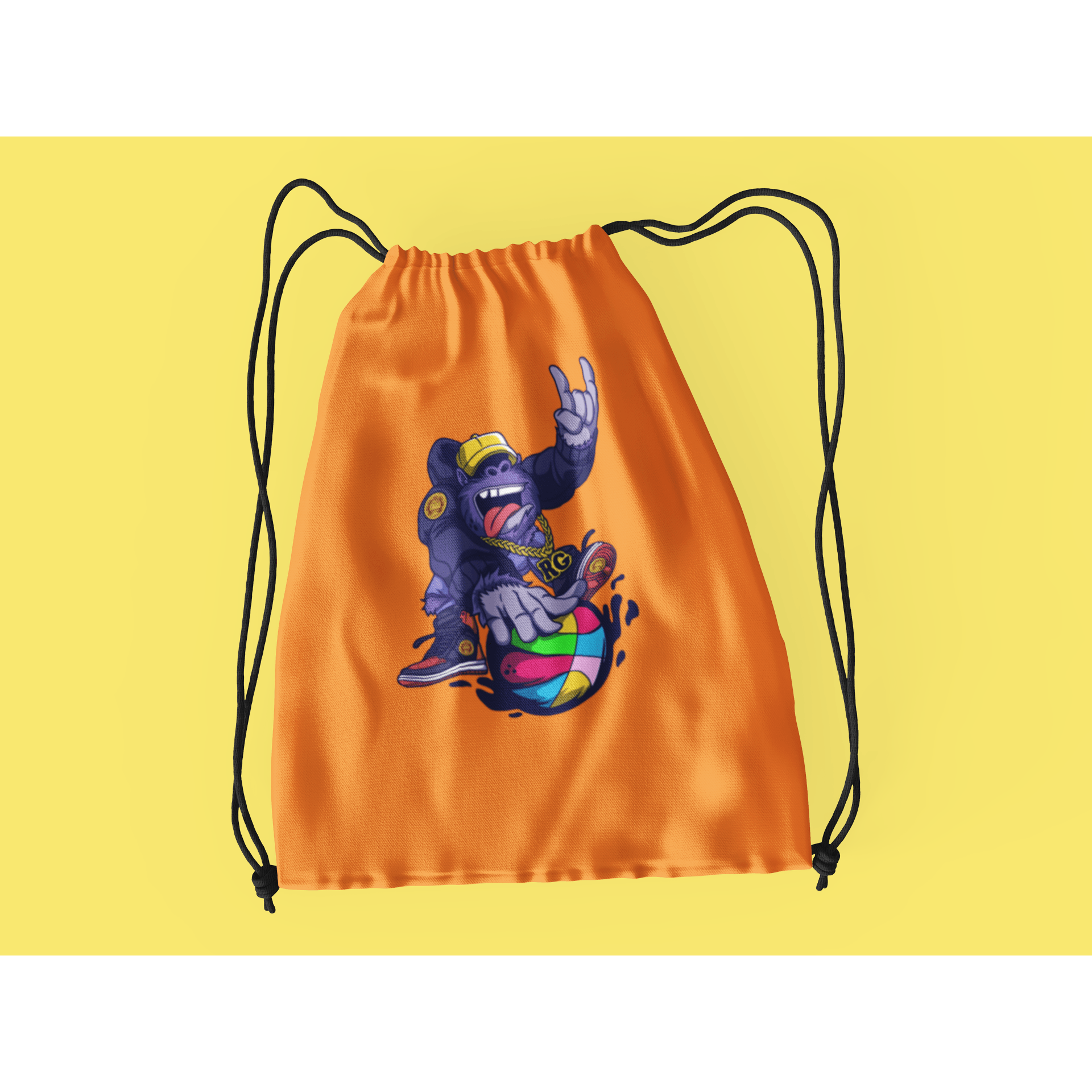 Rainbow Gorilla ´Baller´ Rugzak met koord - Rainbow Gorilla Store