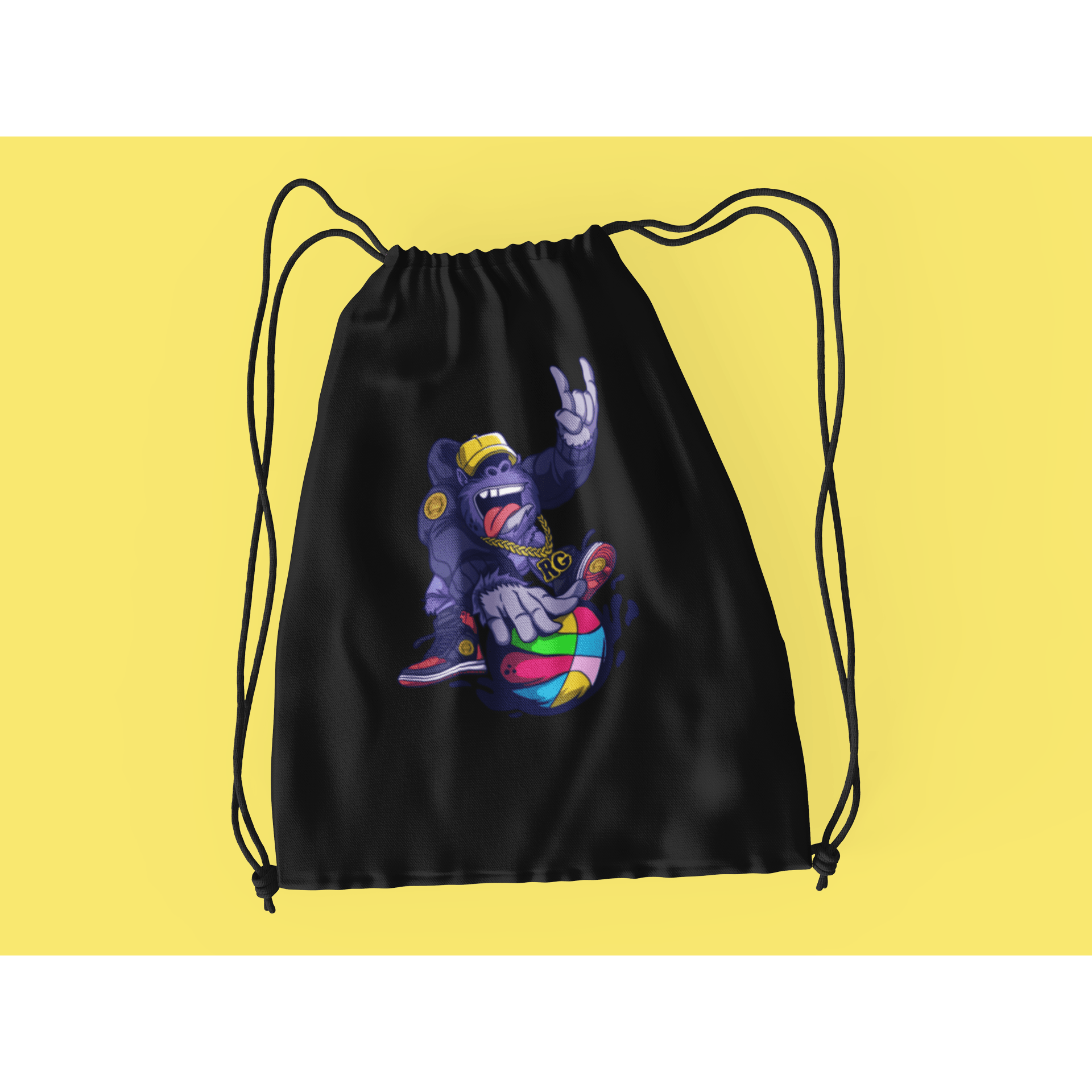 Rainbow Gorilla ´Baller´ Rugzak met koord - Rainbow Gorilla Store