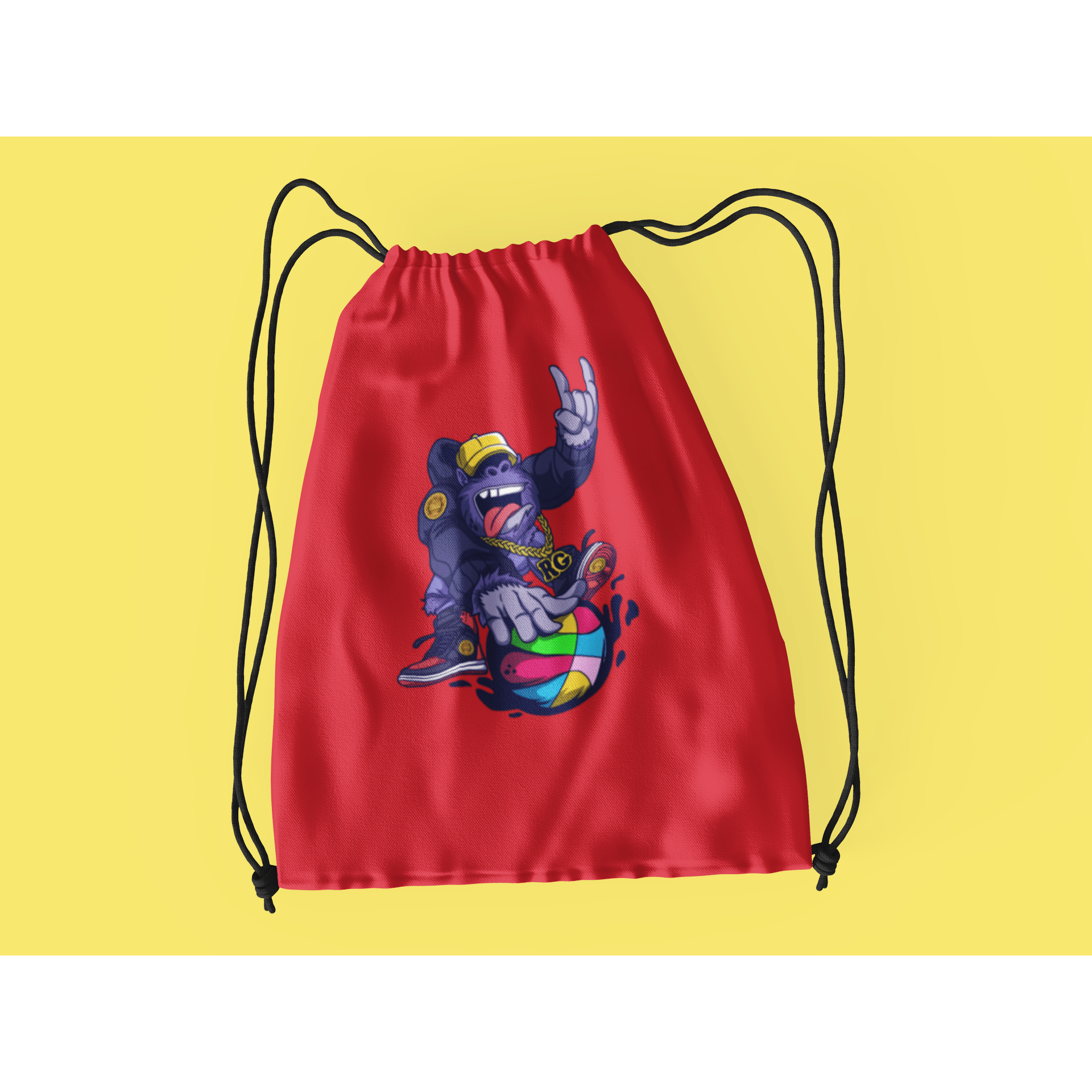 Rainbow Gorilla ´Baller´ Rugzak met koord - Rainbow Gorilla Store