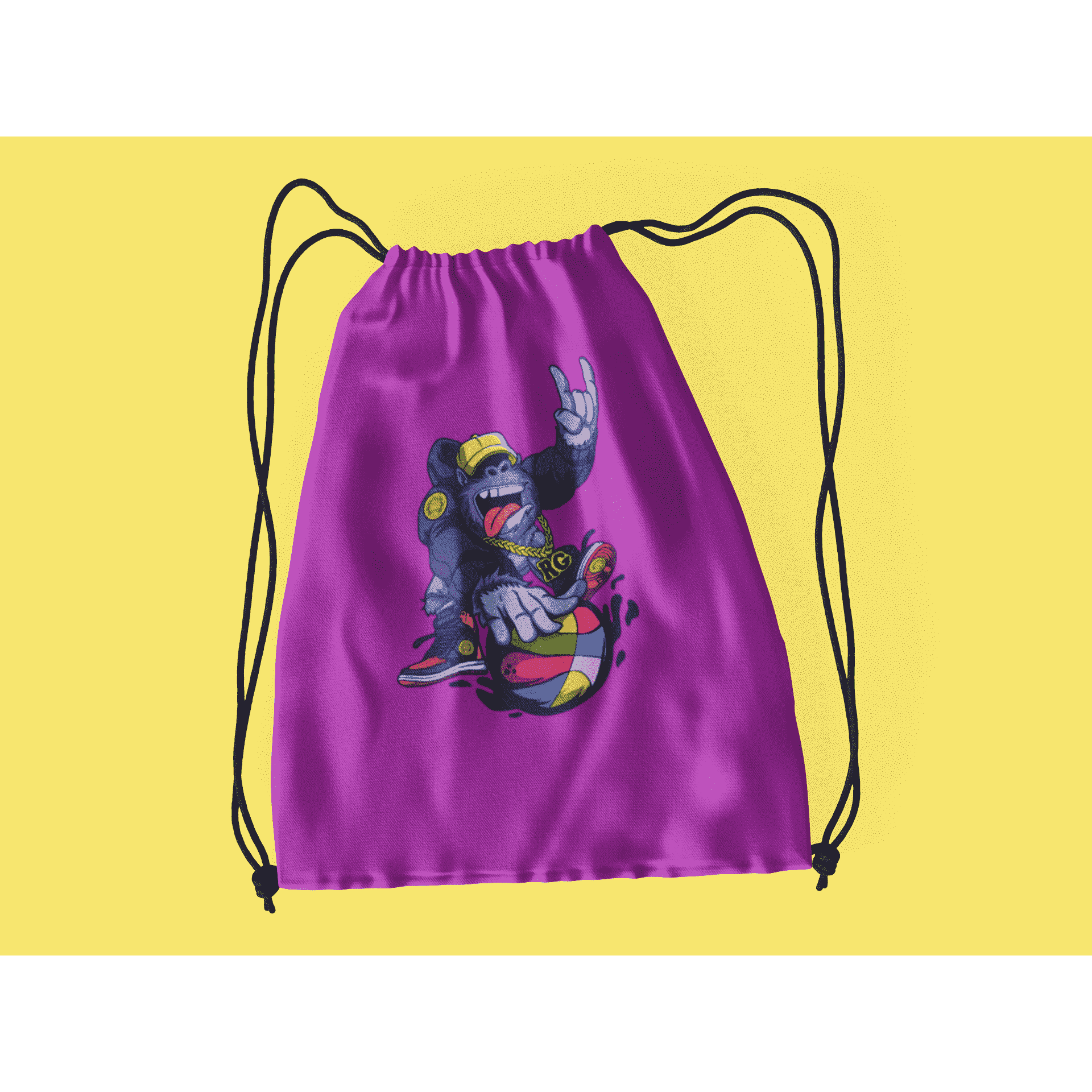 Rainbow Gorilla ´Baller´ Rugzak met koord - Rainbow Gorilla Store