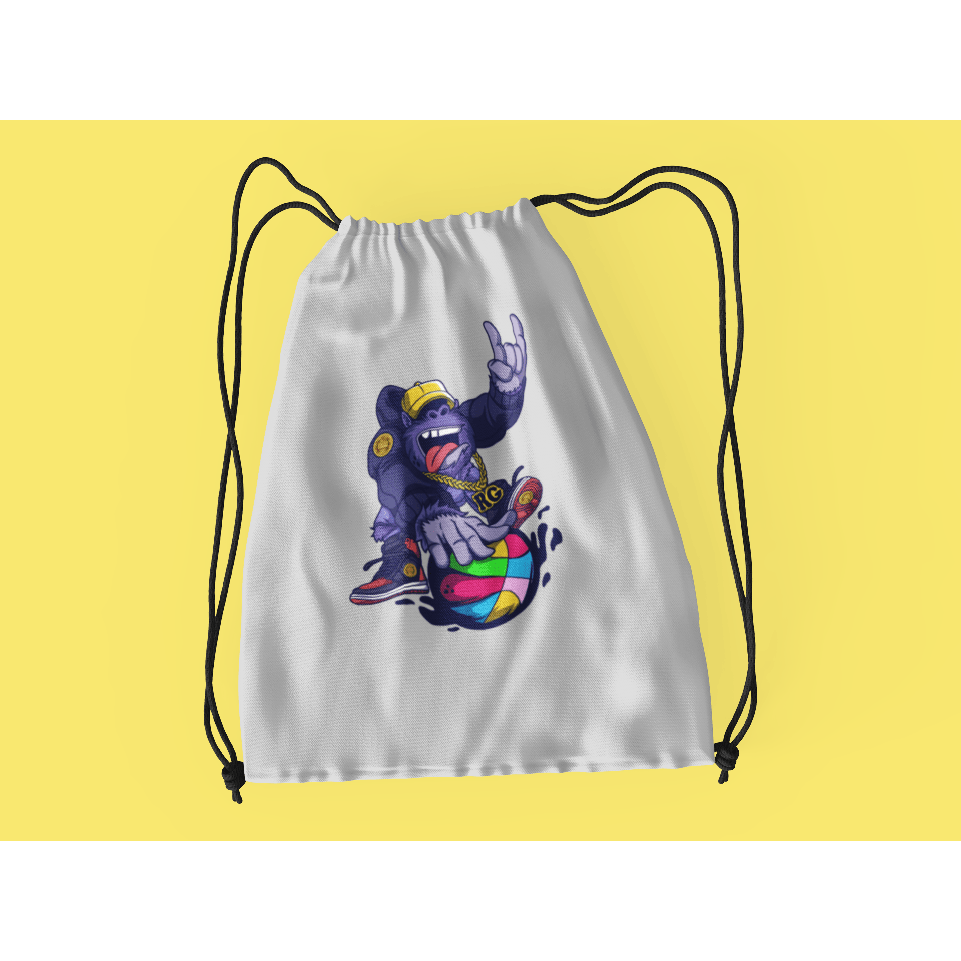 Rainbow Gorilla ´Baller´ Rugzak met koord - Rainbow Gorilla Store