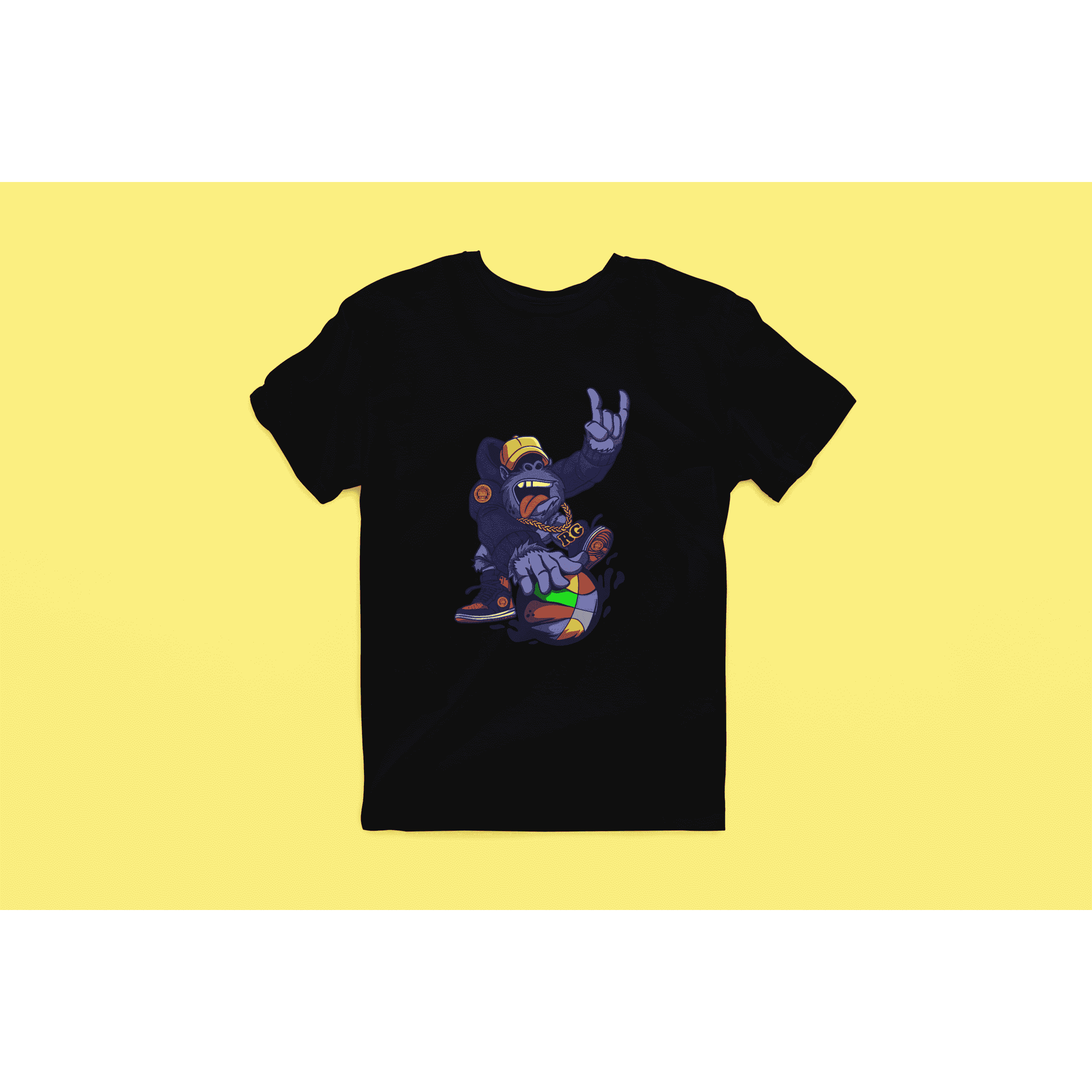 Rainbow Gorilla 'Baller' Heren T-shirt - Rainbow Gorilla Store