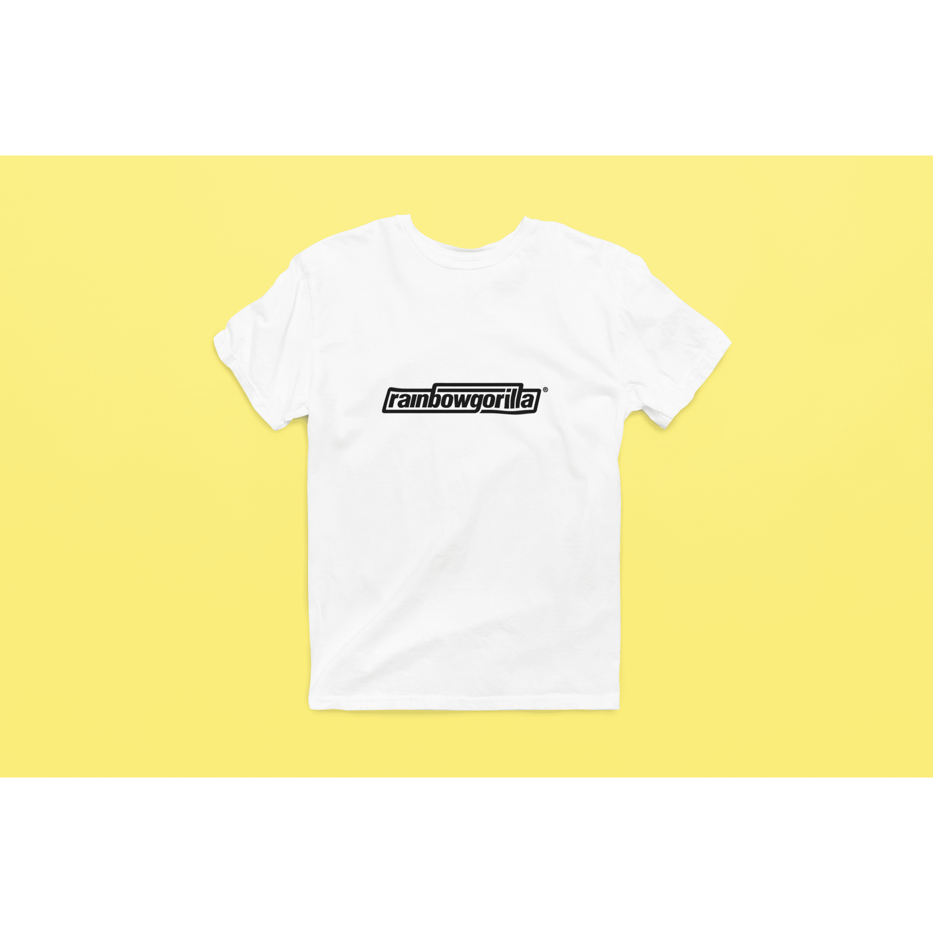 Rainbow Gorilla 'RG Tekst Zwart' Heren T-shirt - Rainbow Gorilla Store