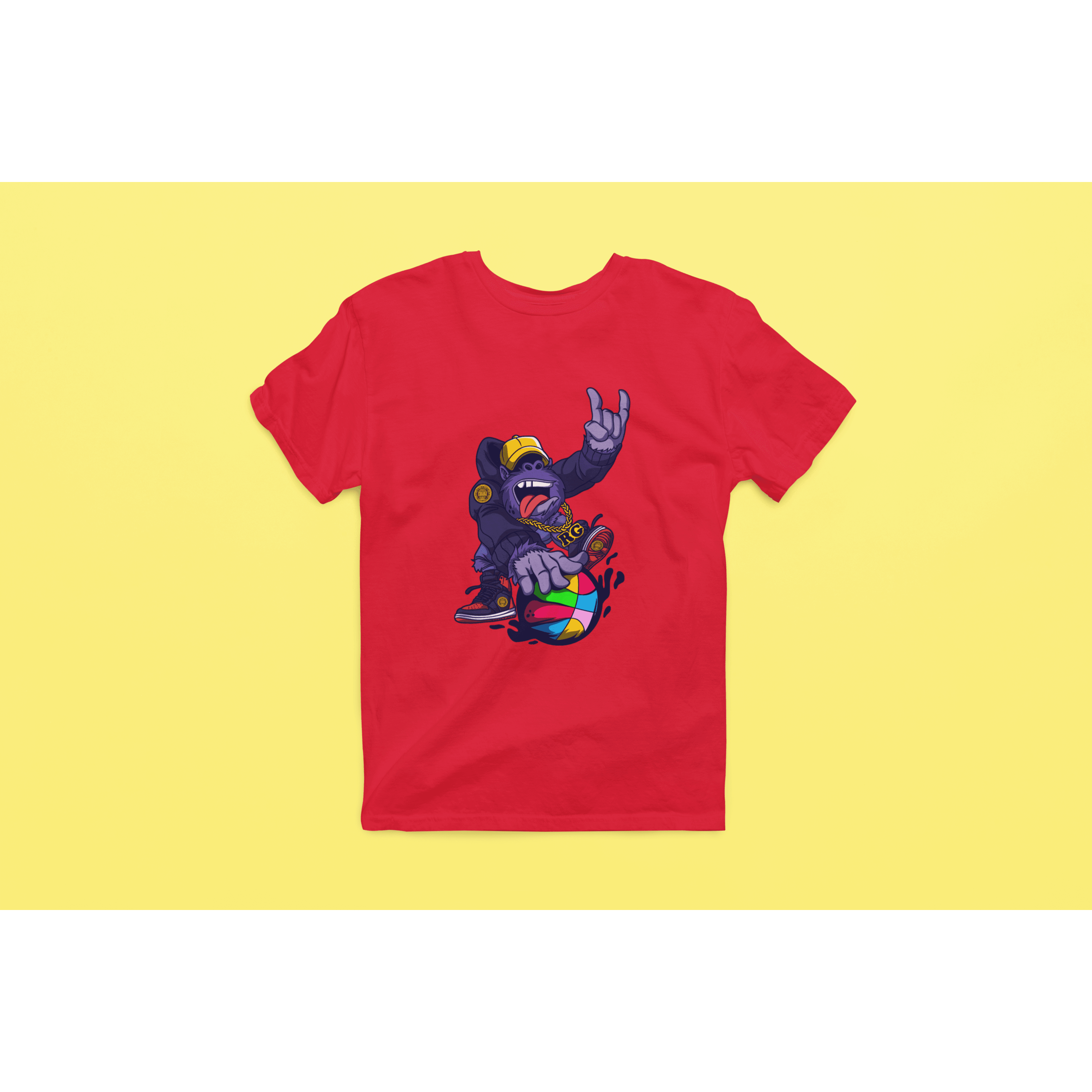Rainbow Gorilla 'Baller' Heren T-shirt - Rainbow Gorilla Store