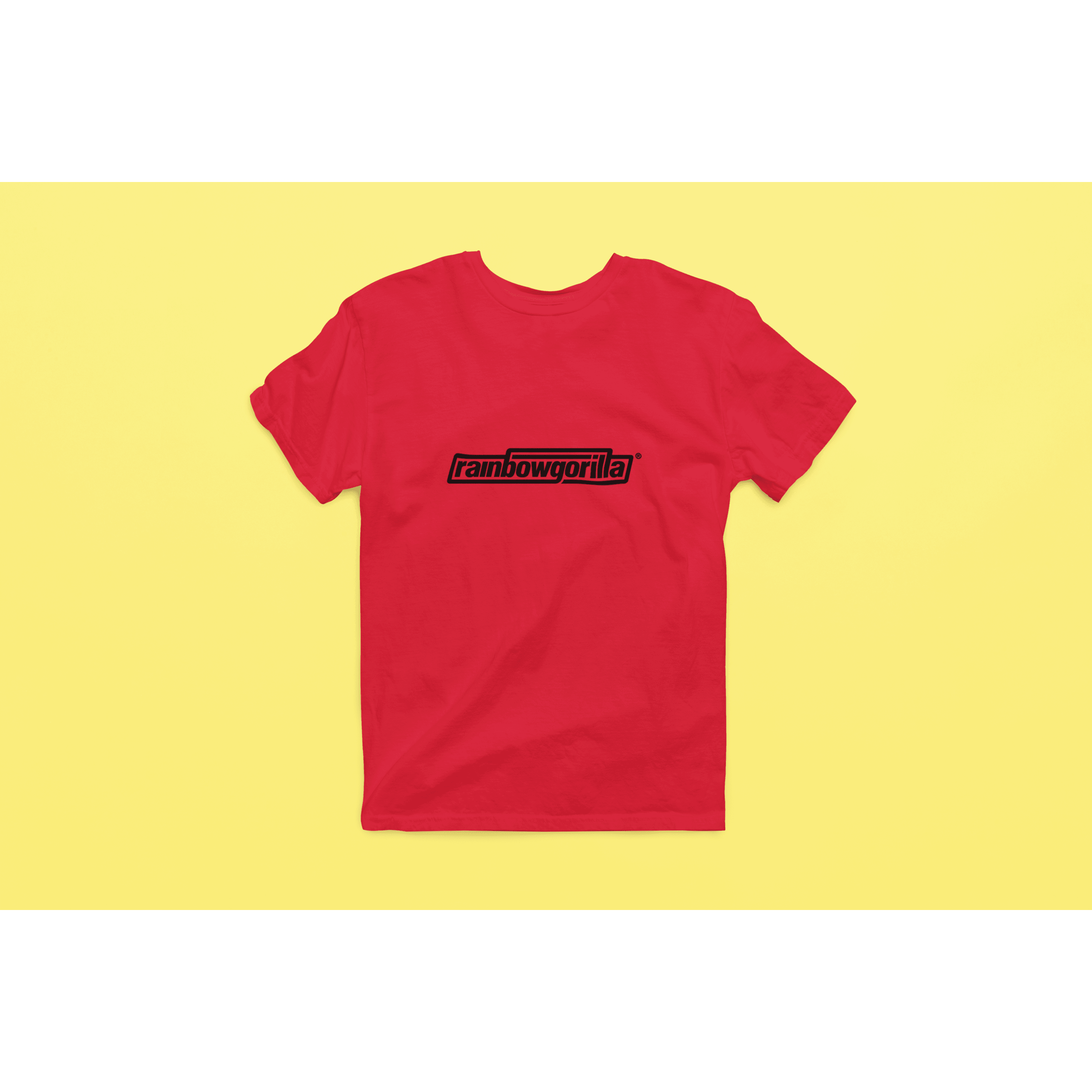 Rainbow Gorilla 'RG Tekst Zwart' Heren T-shirt - Rainbow Gorilla Store