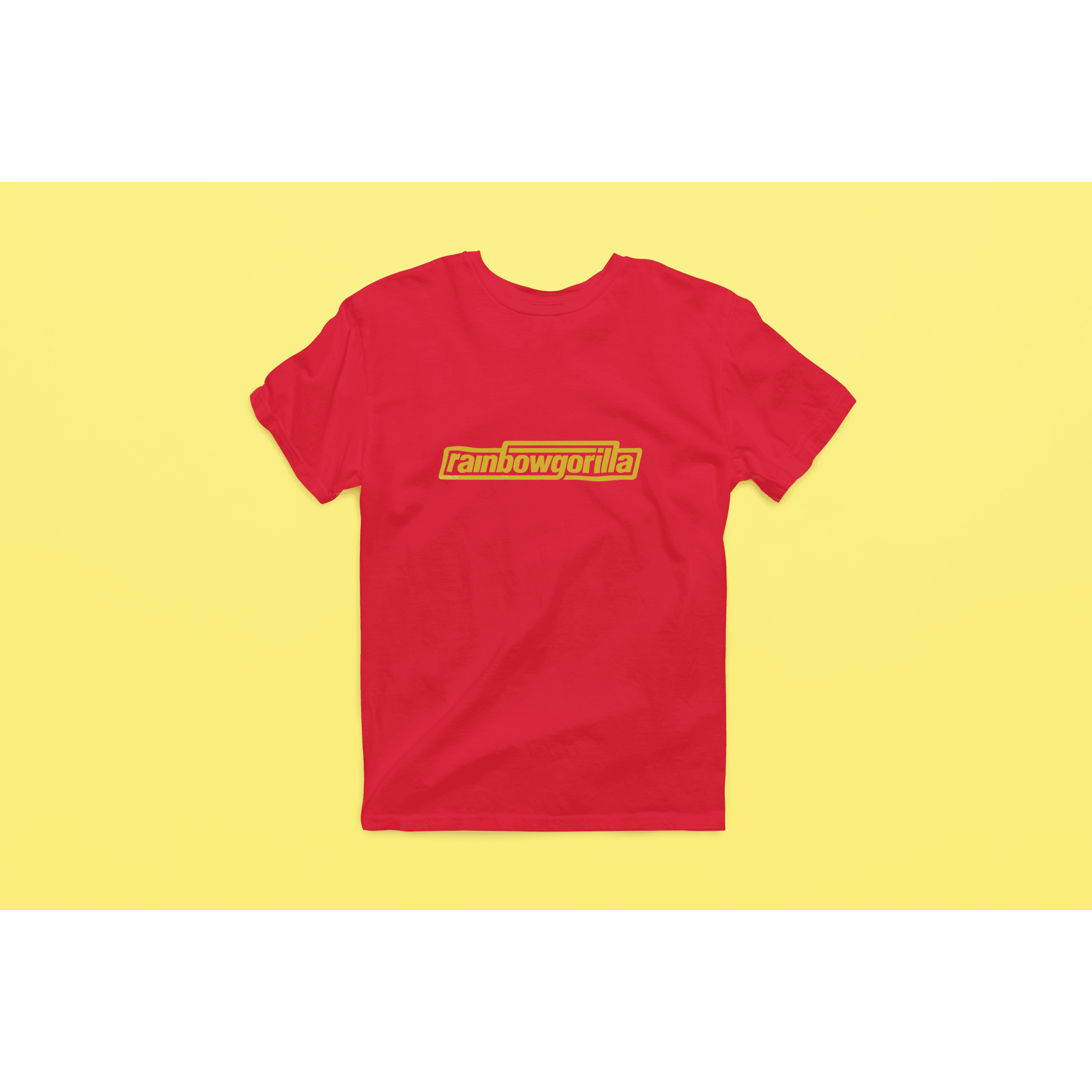 Rainbow Gorilla ´RG Tekst Goud´ Heren T-shirt - Rainbow Gorilla Store