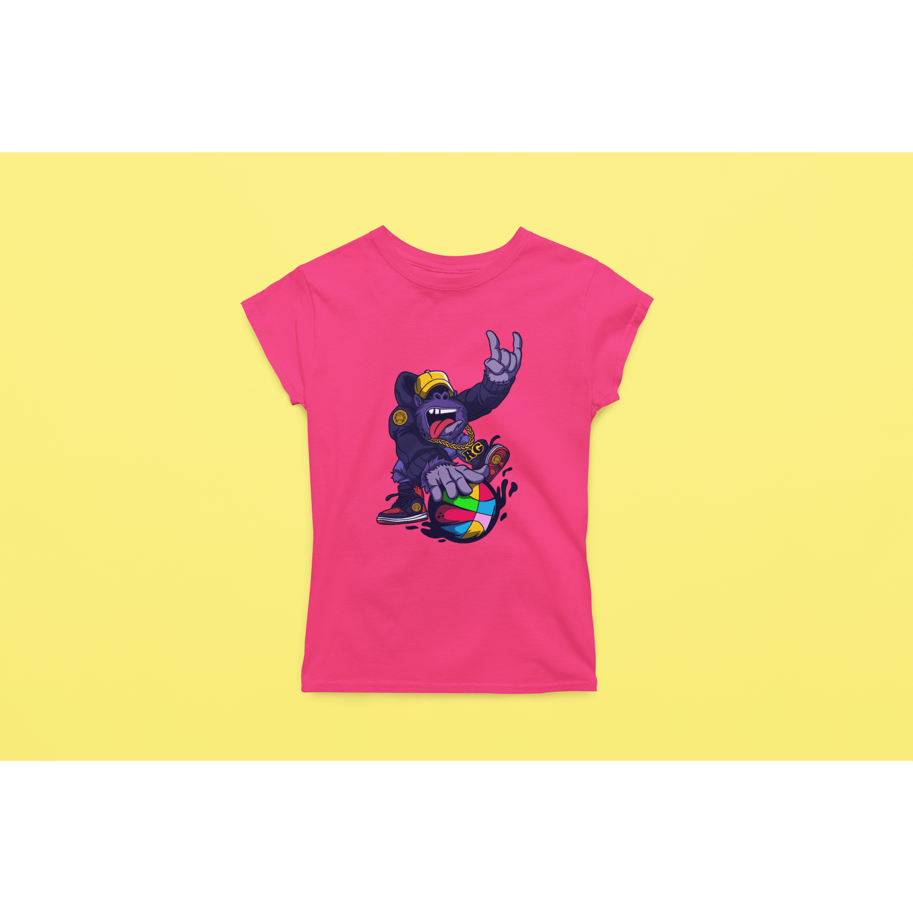 Rainbow Gorilla ´Baller´ Dames T-shirt - Rainbow Gorilla Store