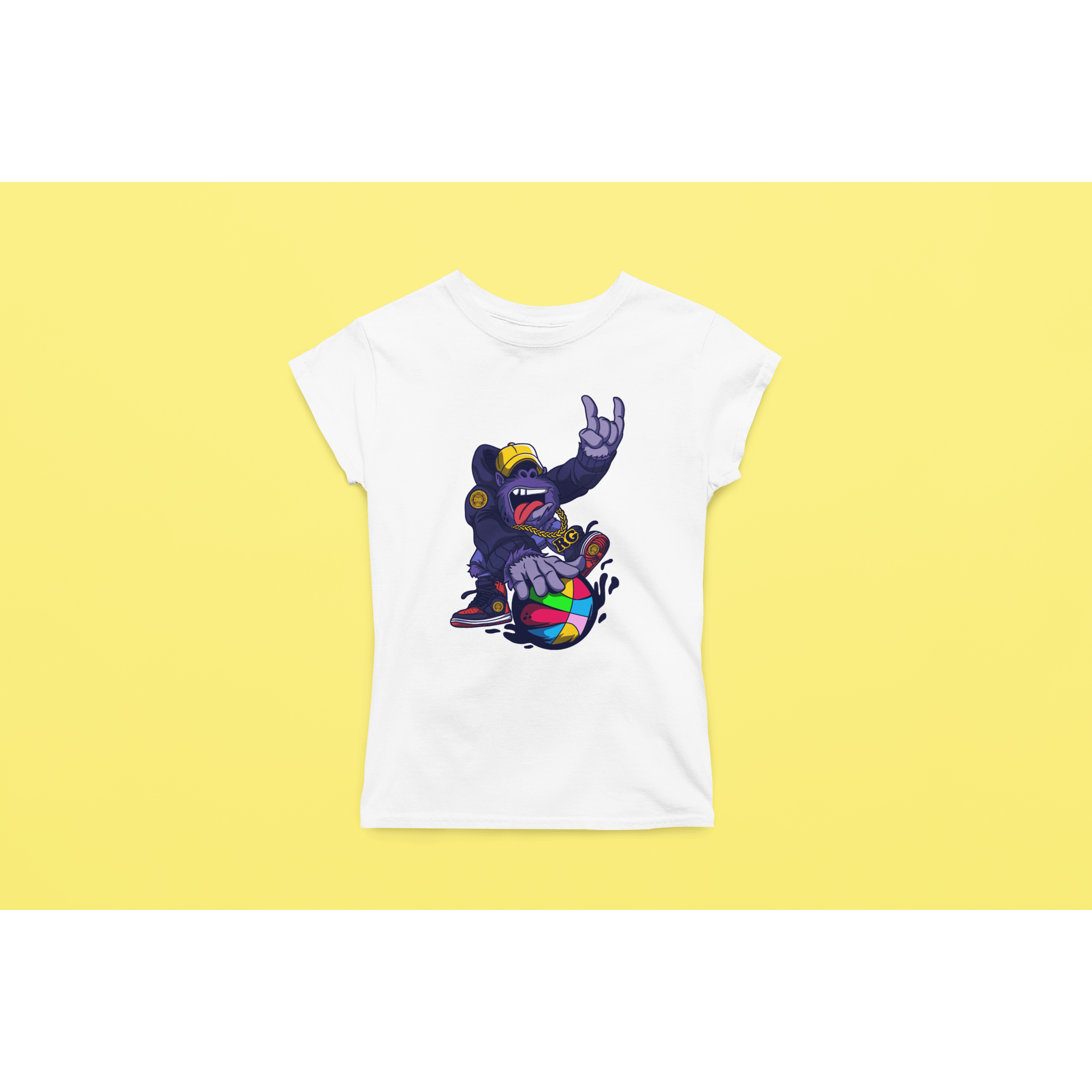 Rainbow Gorilla ´Baller´ Dames T-shirt - Rainbow Gorilla Store