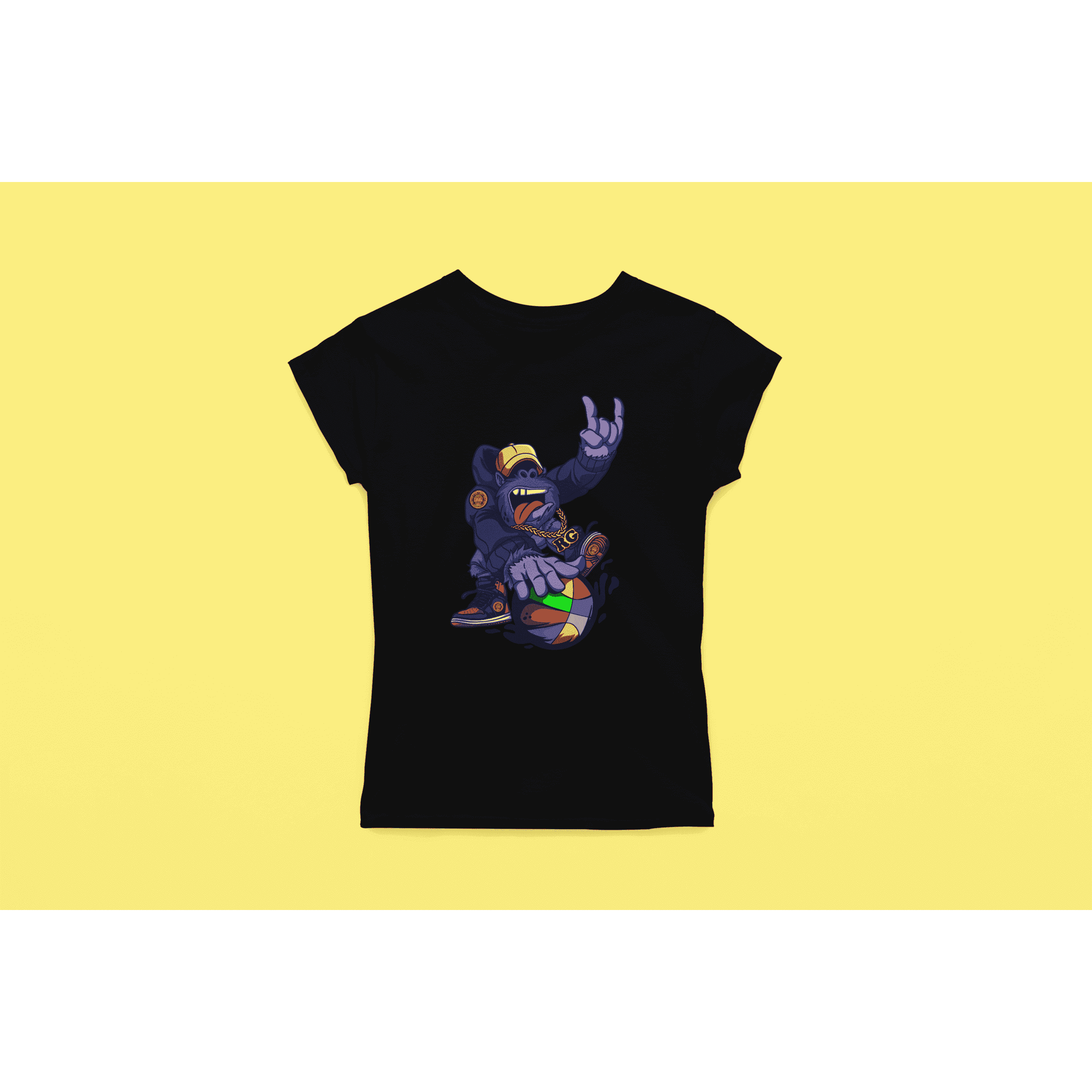Rainbow Gorilla ´Baller´ Dames T-shirt - Rainbow Gorilla Store