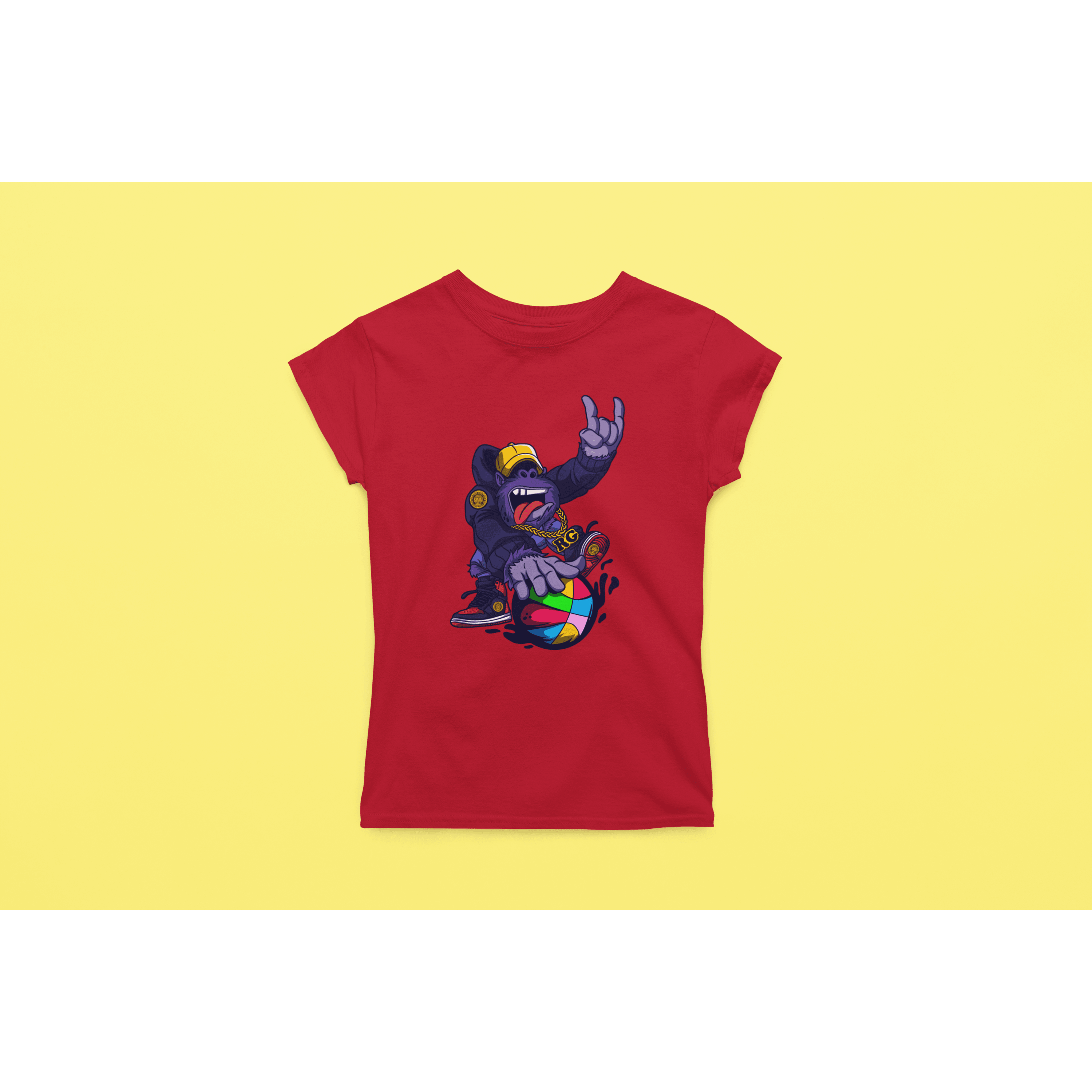 Rainbow Gorilla ´Baller´ Dames T-shirt - Rainbow Gorilla Store
