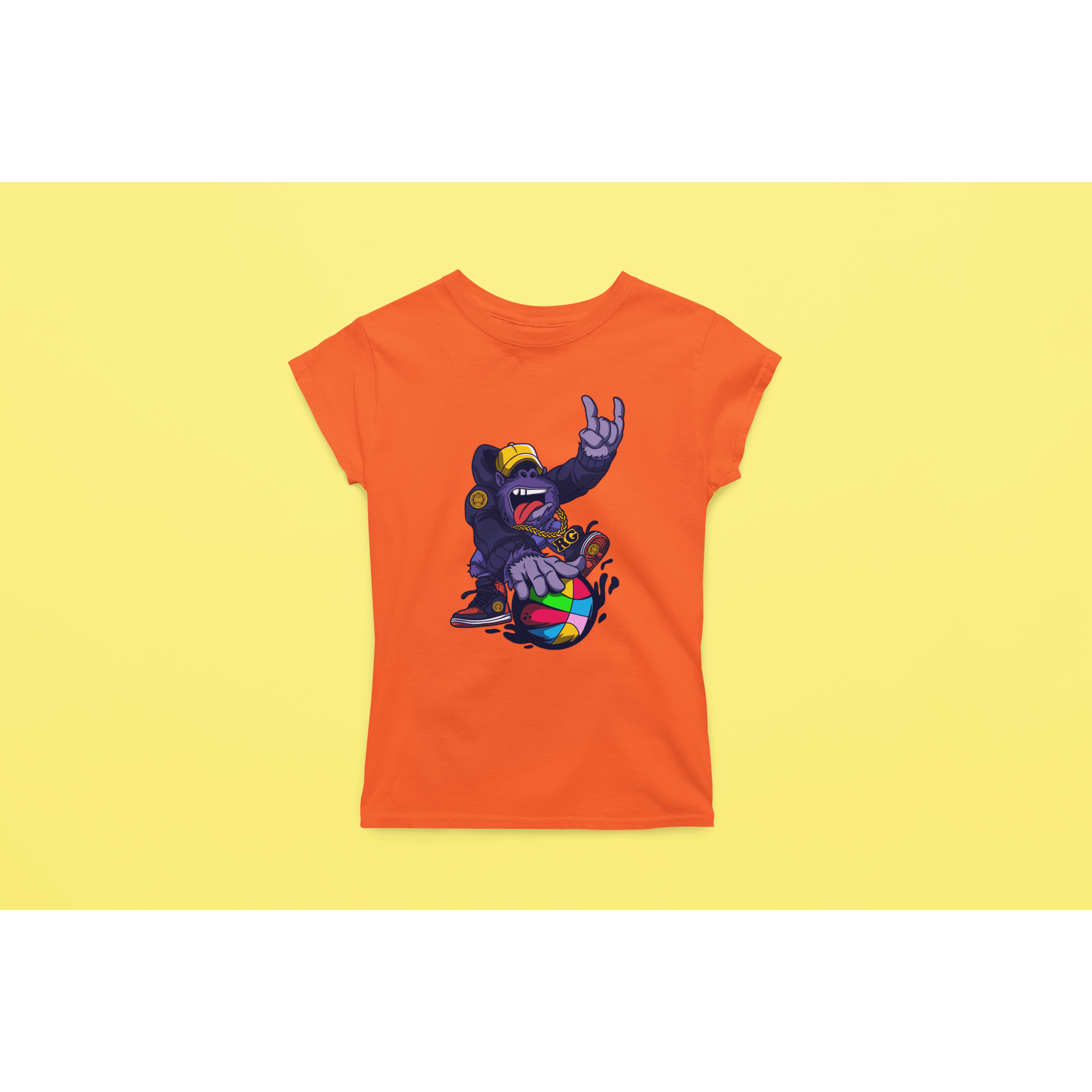 Rainbow Gorilla ´Baller´ Dames T-shirt - Rainbow Gorilla Store