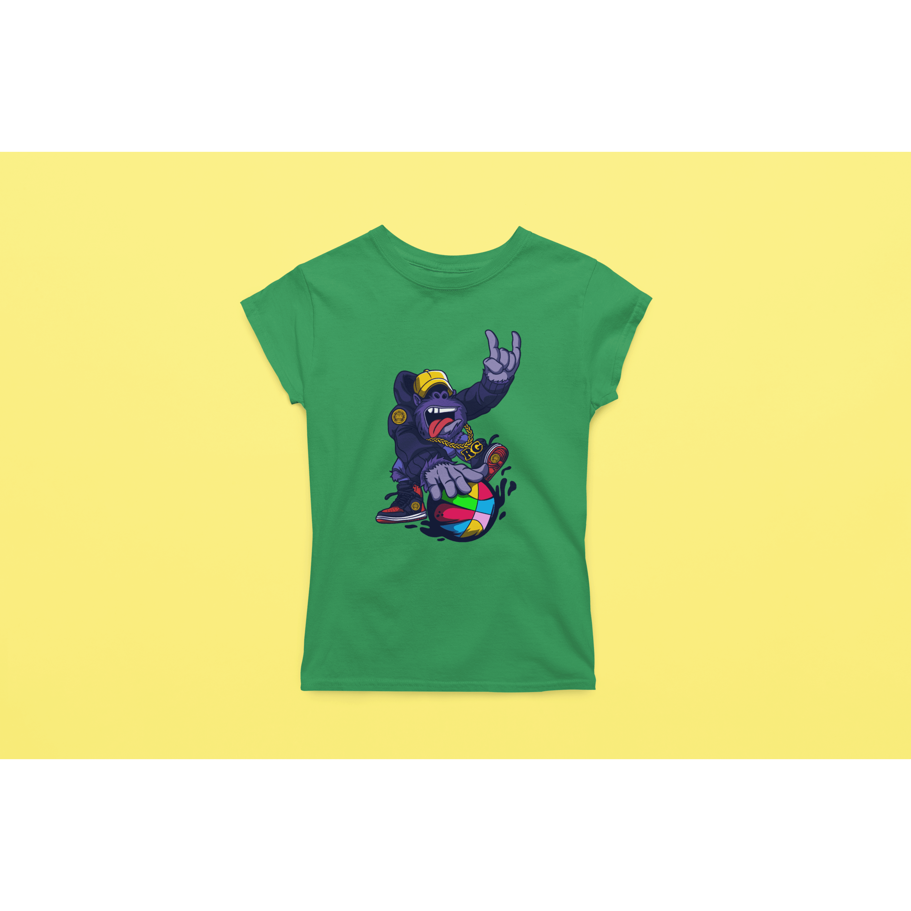 Rainbow Gorilla ´Baller´ Dames T-shirt - Rainbow Gorilla Store