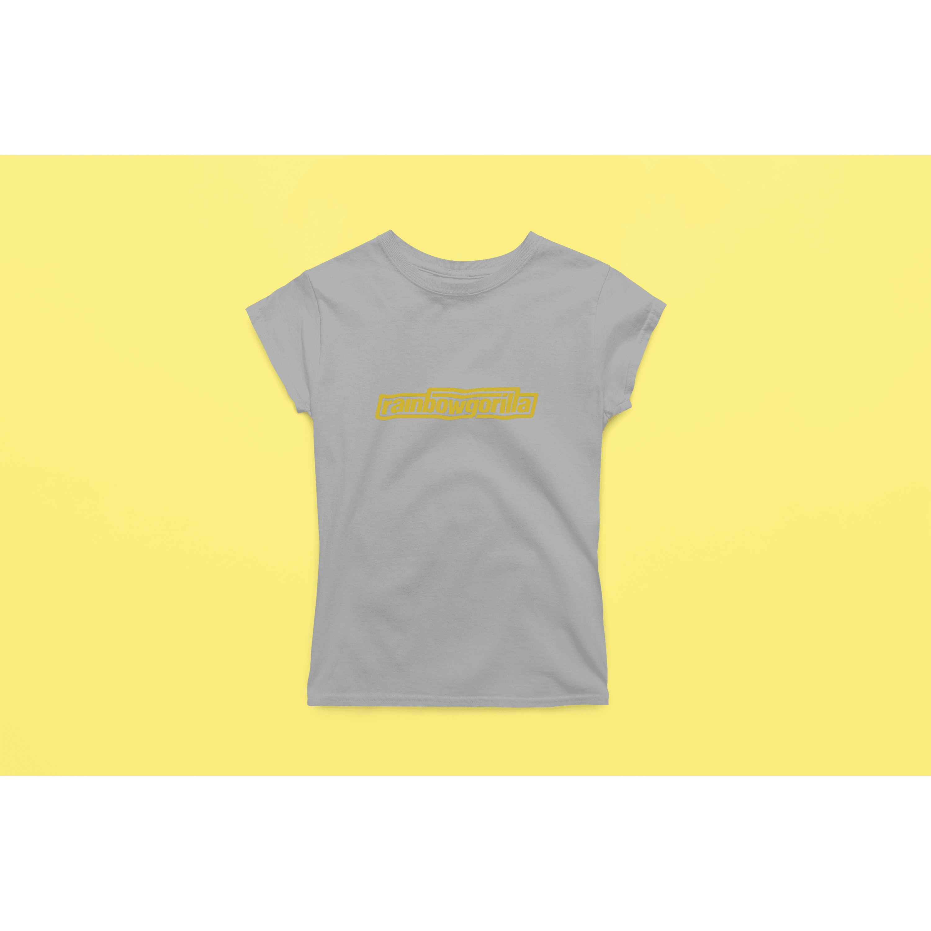 Rainbow Gorilla ´RG Tekst Goud´ Dames T-shirt - Rainbow Gorilla Store