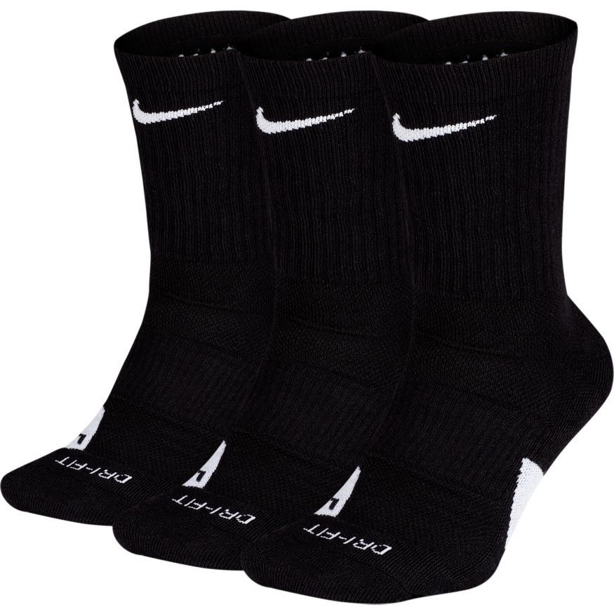 Nike Elite Basketball Crew 3 pack Zwart sokken